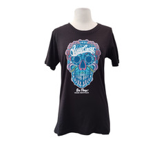 Six Flags West Coast Customs Skull Tshirt Black Size L NWT