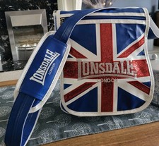 Lonsdale London Cross Body Bag, Glitter Effect Union Jack