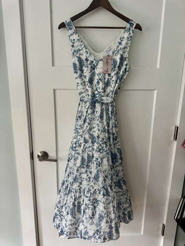 Lucy paris blue floral midi - lucy,