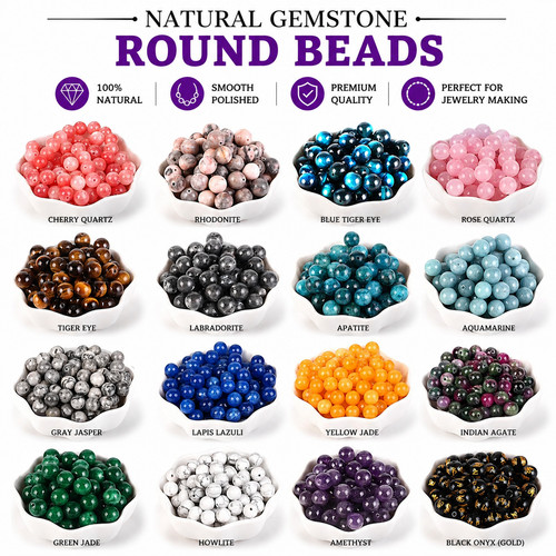12mm natural gemstone loose - 4-12mm,