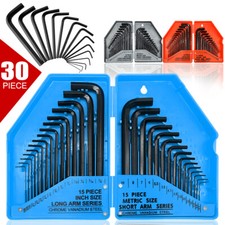 30Pcs Metric & Imperial Hex Allen Key Long Set Kit Allan Alan Alen Wrenches Tool