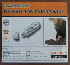 54 Mbps 802.11g Wireless LAN USB Adapter