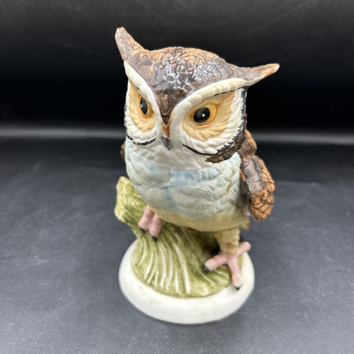 Vtg handpainted horned owl - vtg,