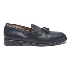 BEXLEY Tassel Loafers Mens Leather Black UK 8.5 Classic Formal Dress Shoes