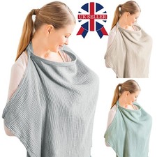 Mum Breastfeeding Nursing Cover Up Baby Poncho Shawl Udder Cotton Blanket 37.4in