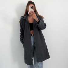 Ladies Grey Wool Coat Hooded