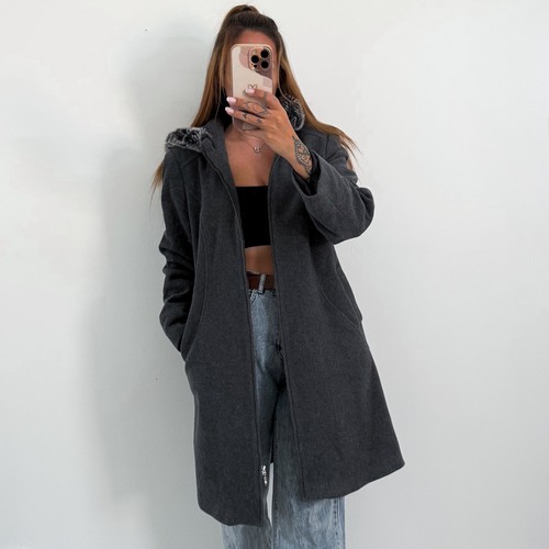 Ladies grey wool coat - ladies,