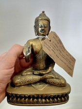 Thai Brass Buddha - Antique Buddha In Full Lotus Position