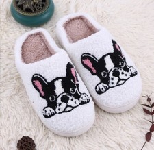 Bulldog Patterned Adorable Pets Grinch Dog Warm Slippers Soft Sole Non-Slip Mule