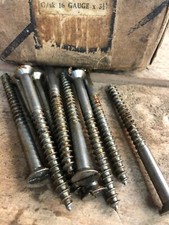 Steel Countersunk Wood Screws 20 x Vintage British Made 3 1/2" x 16 Slotted Head