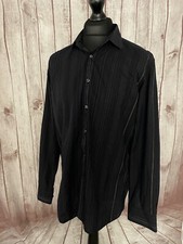 Duchamp London Mens Shirt 16.5” 42” Chest Striped Black Green Blue Pink Casual