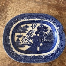 Rare Antique Blue Willow Small