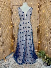Goddiva Floral Mesh Maxi Dress