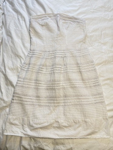 White summer strapless dress - summer,
