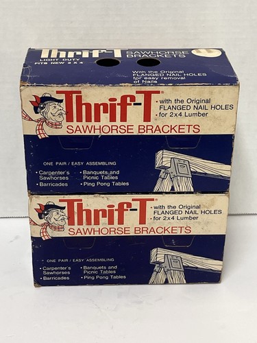 Vtg thrift sawhorse brackets - thrift-t,