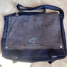 Obsessed Bag Satchel/Shoulder Bag Black Canvas Brown Leather Unisex Men, Women’s