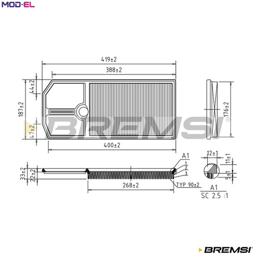 Air filter fa1668 - filter,