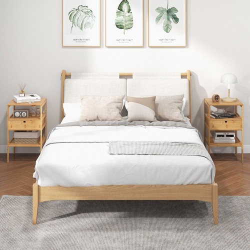 2pcs bamboo bedside table - bamboo,