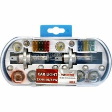 30PC H4 CAR HEADLIGHT SET 12V 55W LAMP BRAKE LIGHT INDICATOR BULBS FUSE ACCS KIT