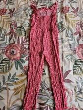 Girls Red Floral Shirred