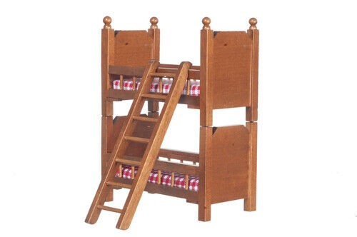 Walnut bunk beds - bunk, ladder,