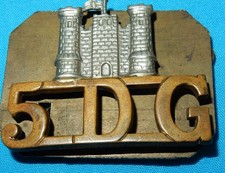 5th ROYAL INNISKILLING DRAGOON GUARDS 5DG MILITARY SHOULDER TITLE BADGE GENUINE