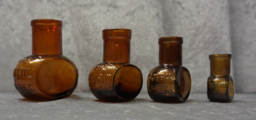 Vintage amber bovril glass - amber,