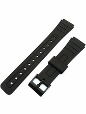 18mm Black Watch Strap Compatible with Casio F91 F94 F105( PINS INCLUDED 