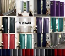 THERMAL BLACKOUT CURTAINS READY MADE EYELET RING TOP OR PENCIL PLEAT + TIE BACKS