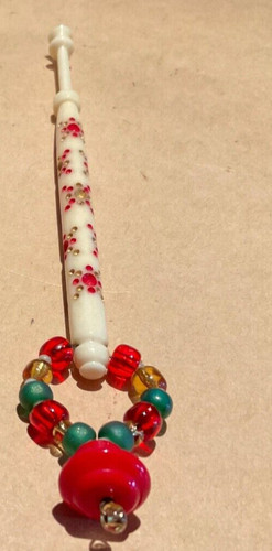 Vintage painted bone lace