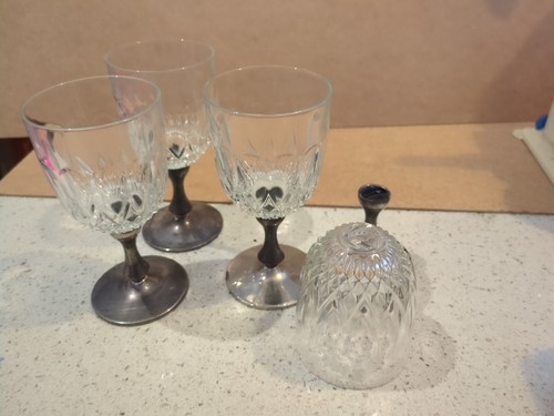 Wine goblets c1960s - 3x,
