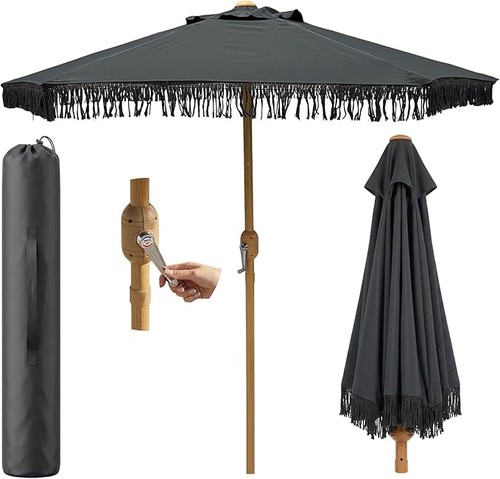 Garden parasol with tassels - garden,