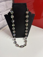 VINTAGE MURANO MILLEFORI FLOWER CANES NECKLACE ( Murano Venetian Beads)