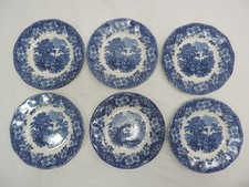 Enoch Wedgwood Woodland Side Plates Blue x 6 - Thames Hospice