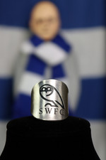 1970s Sheffield Wednesday Owls Inspired Badge Upcycled Spoon Ring Jewellery Gift