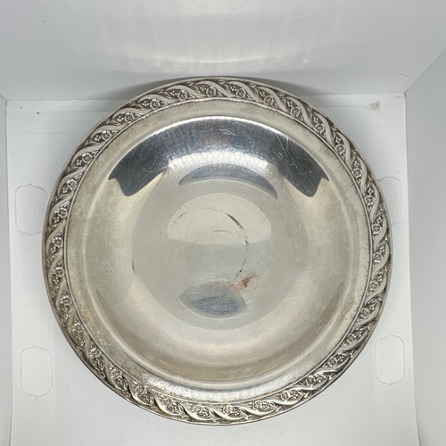 Antique silver plate round - plate,