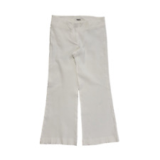 Farhi Trousers White Wide Leg Flat Fronted Sailor Style Women's UK 8 W26 L27