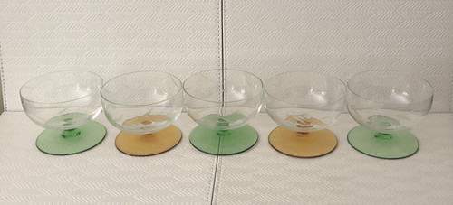Vintage etched glass - etched, colour