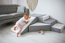 Step and Slide White Grey