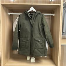 Barbour Womens Seahouse Wax Coat Jacket Size UK12 Green Hooded Country Farm