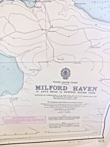 Vintage map admiralty chart - map,