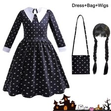 Halloween Gothic Costume for Girl - Vintage Wednesday or Morticia Inspired Dres