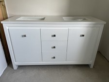 Double Vanity With Marble Top, Cupboards And Drawers Ex Display