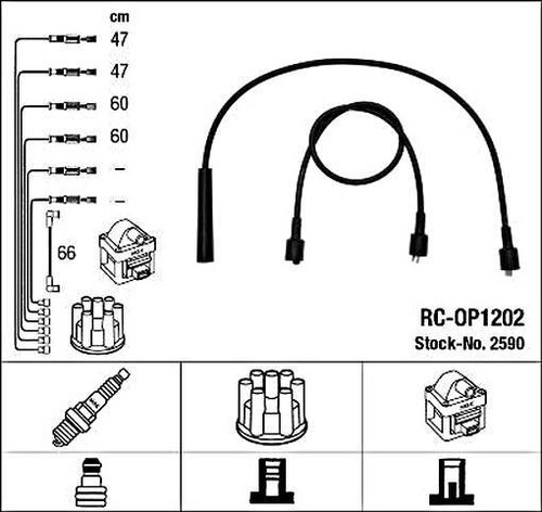 Black ignition cable kit ngk - kit,