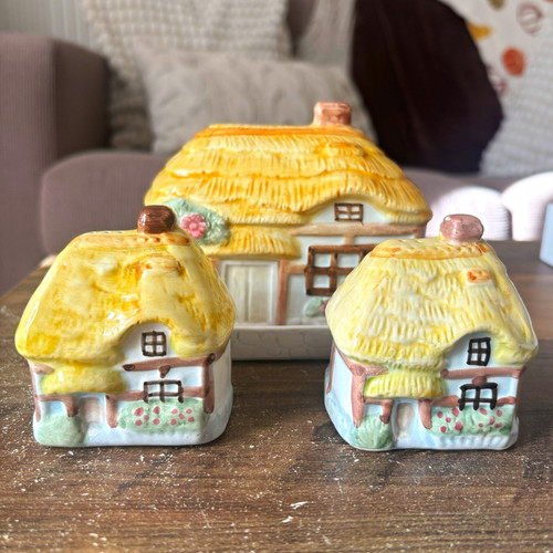 Vintage ceramic cottage house - vintage,