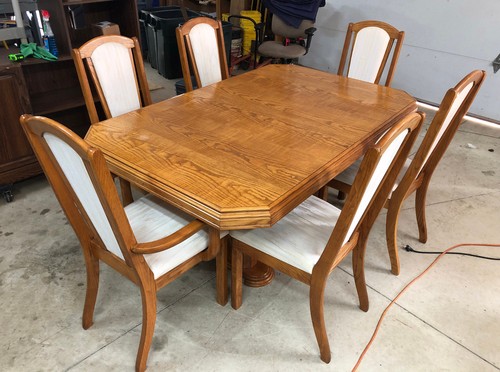 Dining room table with six - dining,