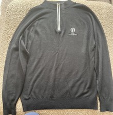 Glenbrae Merino Wool 1/4 Zip 150th St Andrews Open Golf MENS Jumper  Large 