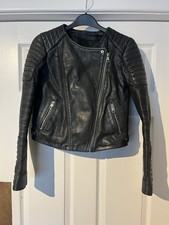 H&M Black Real Leather Cropped