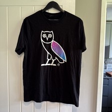 Drake OVO T Shirt Men's Size Large Black Purple October's Very Own Owl Canada