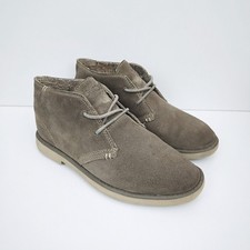 Hey Dude UK 7 Torino Grey Brown Desert Boots Men's Suede Chukka Ankle Shoes